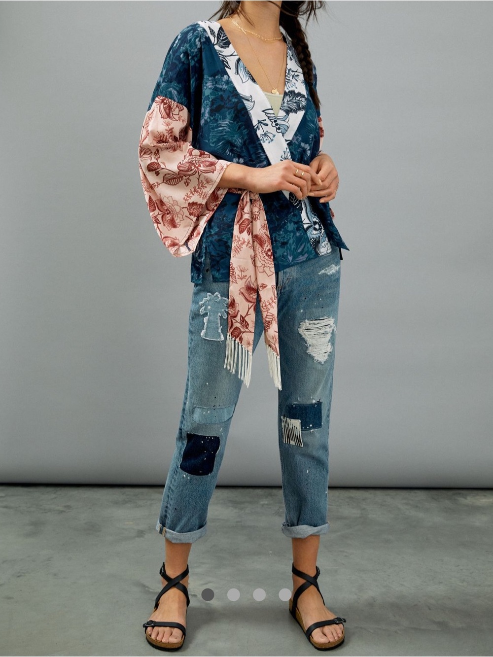 NWOT Anthropologie Floral Print Kimono - Picture 2 of 6